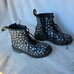 Dr. Martens Black and White Kids Boots